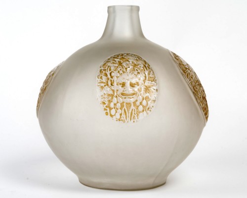 1911 René Lalique - Vase Quatre Masques - Verrerie, Cristallerie Style Art nouveau