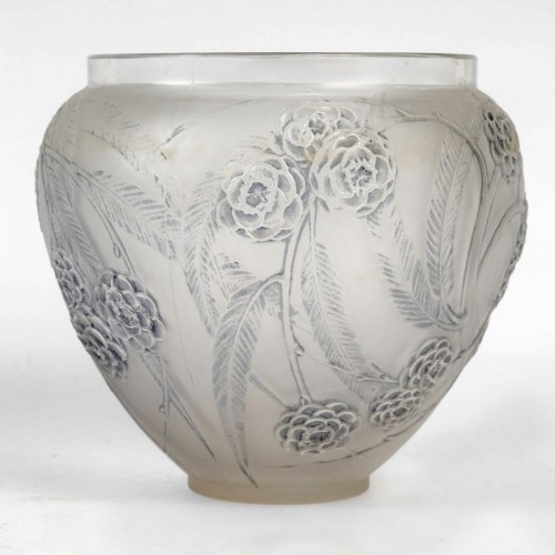 1923 René Lalique - Vase Nefliers With Blue Patina - 