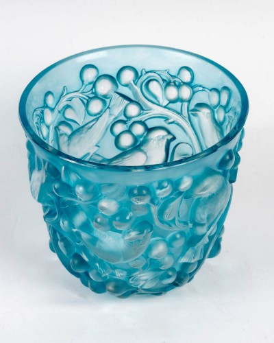 1927 René Lalique - Avallon Vase With Electric Blue Patina - 