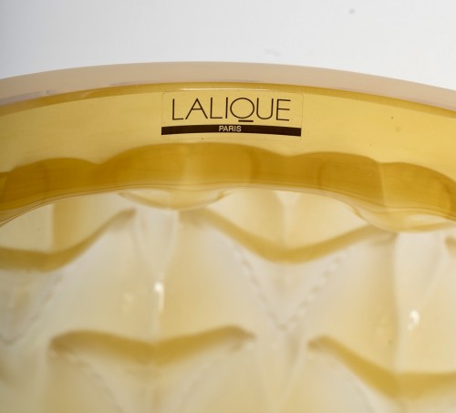 20th century - Lalique France - Vase Languedoc Amber Yellow