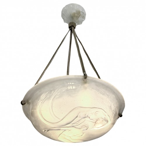 1921 René Lalique - Suspension Deux Sirènes - Luminaires Style Art Déco