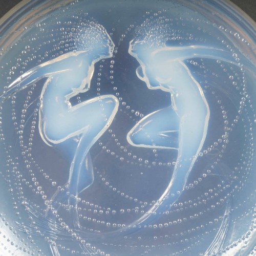 Verrerie, Cristallerie  - 1921 René Lalique - Boîte Deux Sirènes Verre Opalescent