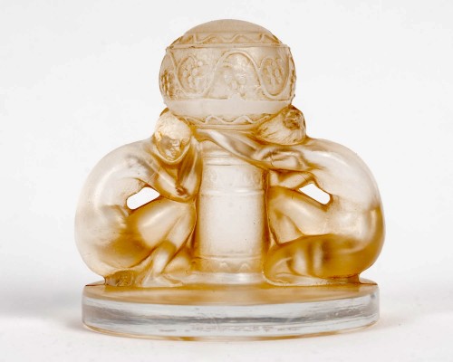 Verrerie, Cristallerie  - 1924 René Lalique - 6 Porte-Menus Deux Figurines
