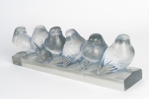 1933 René Lalique - Décoration Groupe de Six Moineaux - Art Déco