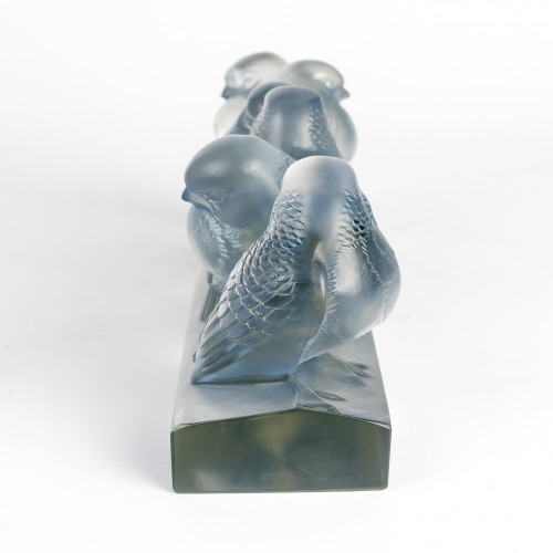 Art Déco - 1933 René Lalique - Décoration Groupe de Six Moineaux