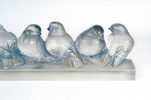 Antiquités - 1933 René Lalique - Décoration Groupe de Six Moineaux