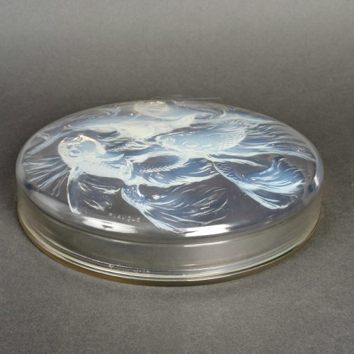 1921 René Lalique - Boîte Cyprins - Verrerie, Cristallerie Style Art Déco