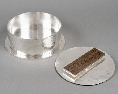 Argenterie et Arts de la table  - Jean Desprès - Boîte Moderniste en métal argenté et palissandre