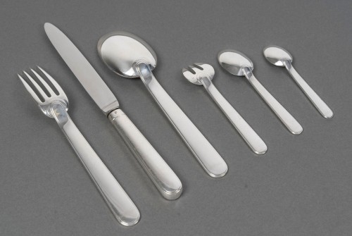 Argenterie et Arts de la table  - Jean E. Puiforcat - Ménagère Art Déco Royan Normandie Argent Massif - 51 Pièces