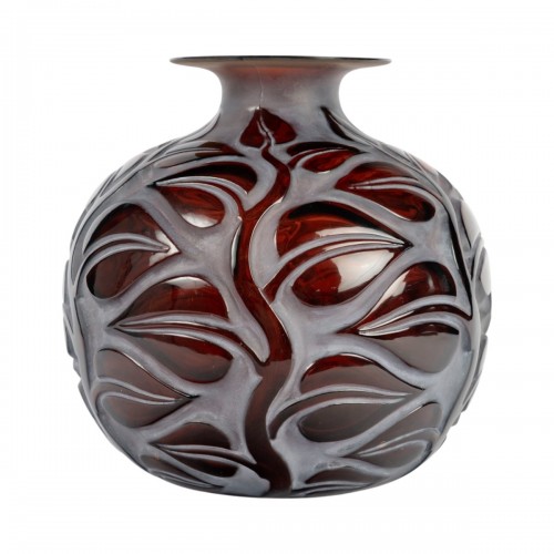 1926 René Lalique - Vase Sophora Rouge Ambré