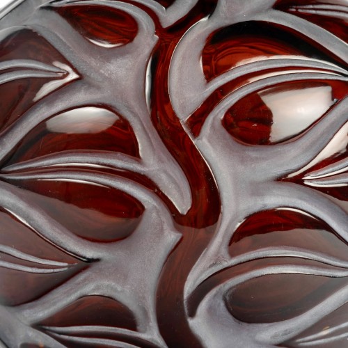1926 René Lalique - Vase Sophora Rouge Ambré - BG Arts