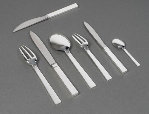 Puiforcat - Art Deco Cutlery Flatware Set Antibes Sterling Silver - 49 Piec - 