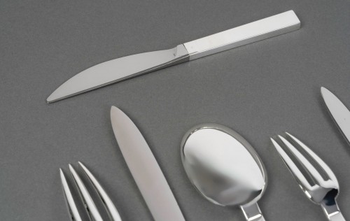 Art Déco - Puiforcat - Art Deco Cutlery Flatware Set Antibes Sterling Silver - 49 Piec