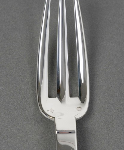 Antiquités - Puiforcat - Art Deco Cutlery Flatware Set Antibes Sterling Silver - 49 Piec