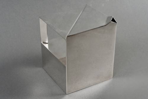20th century - Christofle - Art Deco Modernist Tea Coffee Set Geometrie Plated Silver