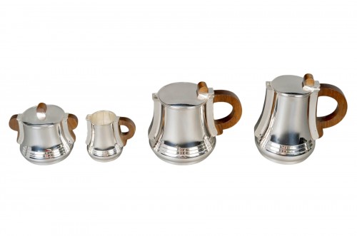 Jean E. Puiforcat - Service Thé Café Art Déco Moderniste Argent Massif