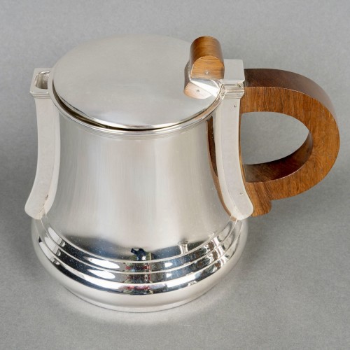 20th century - 1930 Jean E. Puiforcat - Art Deco Modernist Tea Coffee Set Sterling Silver 