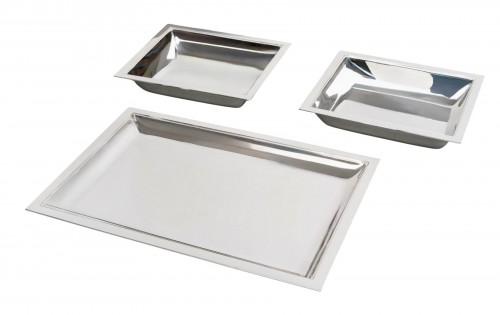 Jean E. Puiforcat - 3 Plats de Service Art Déco Argent Massif