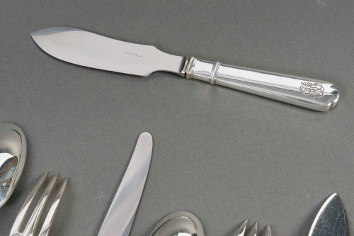 Antiquités - Puiforcat - Ménagère Richelieu Argent Massif - 112 Pièces
