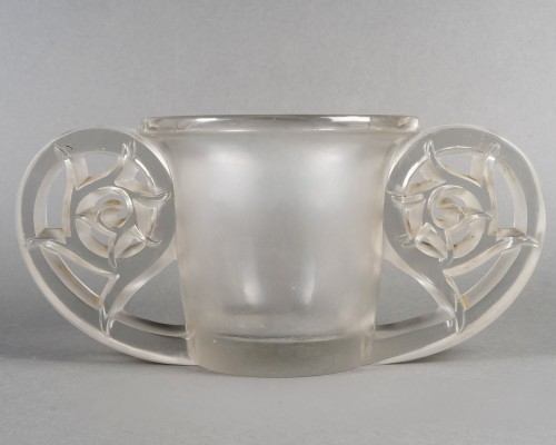 1926 René Lalique - Art Déco Vase Pierrefonds Verre Blanc - Verrerie, Cristallerie Style Art Déco