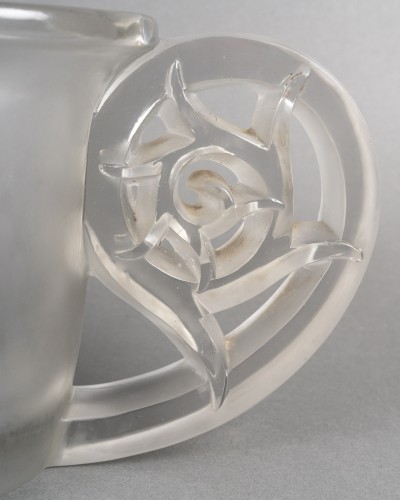 1926 René Lalique - Art Déco Vase Pierrefonds Verre Blanc - BG Arts