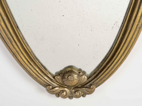 1925 Sue And Mare - Art Deco Oval Mirror In Gilt Bronze - Art Déco