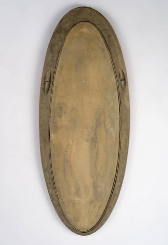 Art Déco - 1925 Sue And Mare - Art Deco Oval Mirror In Gilt Bronze