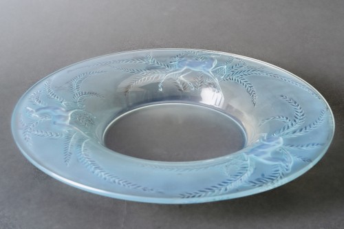 1925 René Lalique - Bowl Gazelles Opalescent Glass With Blue Patina - Glass & Crystal Style Art Déco