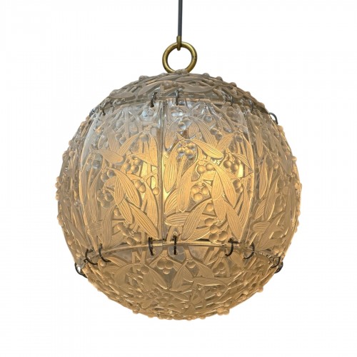 1922 René Lalique - Suspension Lustre Boule Gui