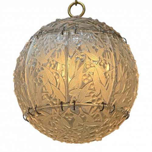 1922 René Lalique - Suspension Lustre Boule Gui - Luminaires Style Art Déco