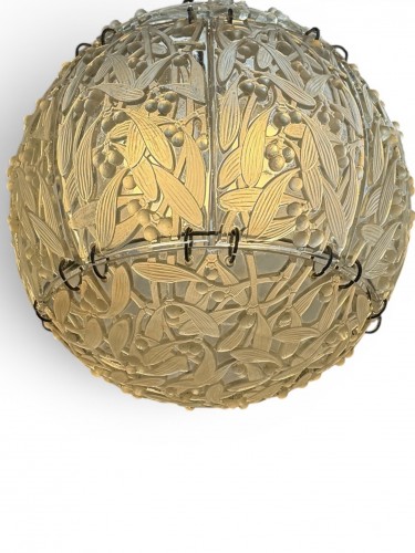 Antiquités - 1922 René Lalique - Suspension Lustre Boule Gui