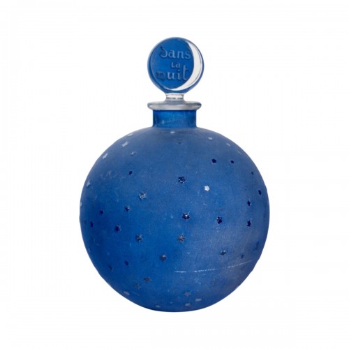 1924 René Lalique - Flacon Dans La Nuit Verre pour Worth