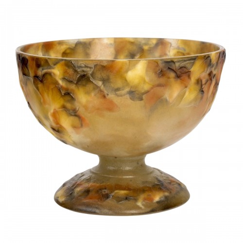 1919 Gabriel Argy-Rousseau - Coupe sur Pied Lierre Pâte de Verre