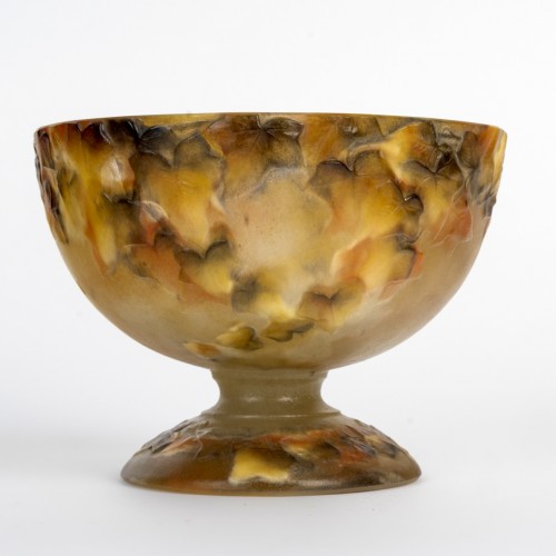 Verrerie, Cristallerie  - 1919 Gabriel Argy-Rousseau - Coupe sur Pied Lierre Pâte de Verre