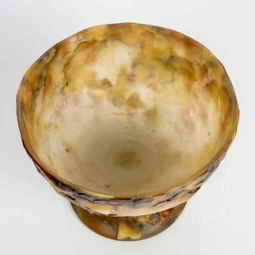 1919 Gabriel Argy-Rousseau - Coupe sur Pied Lierre Pâte de Verre - BG Arts