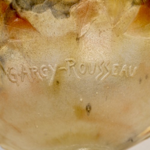 XXe siècle - 1919 Gabriel Argy-Rousseau - Coupe sur Pied Lierre Pâte de Verre