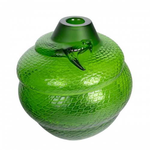 Lalique France - Vase Serpent Cristal Vert