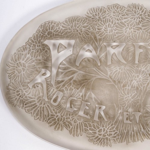 Glass & Crystal  - 1912 René Lalique - Perfume Panel Add Sign "Parfums Roger Et Gallet"