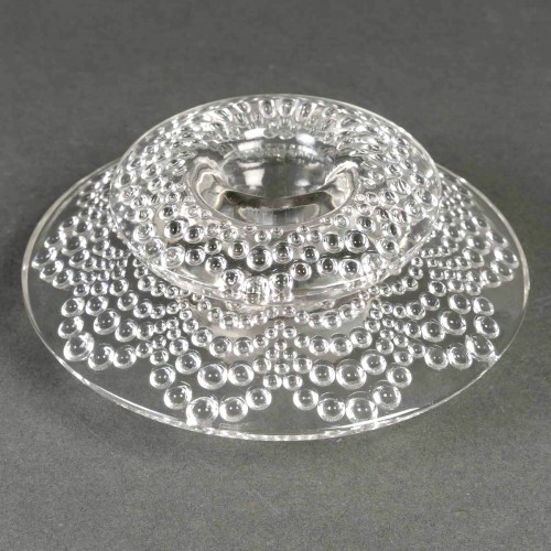 20th century - 1934 René Lalique - Pair Of Art Deco Candleholders Candlesticks Saint Gall 