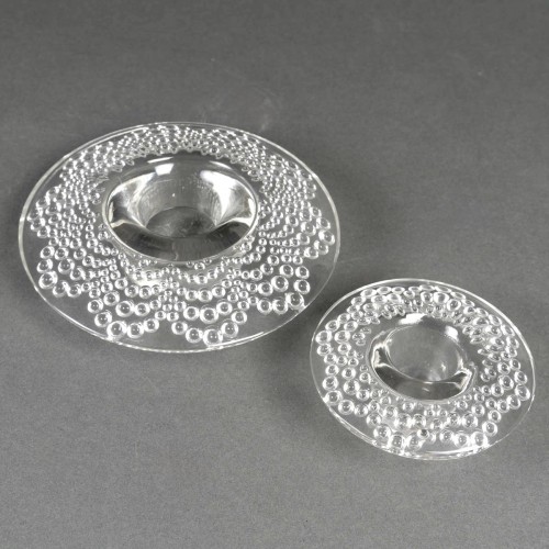 1934 René Lalique - Pair Of Art Deco Candleholders Candlesticks Saint Gall  - Art Déco