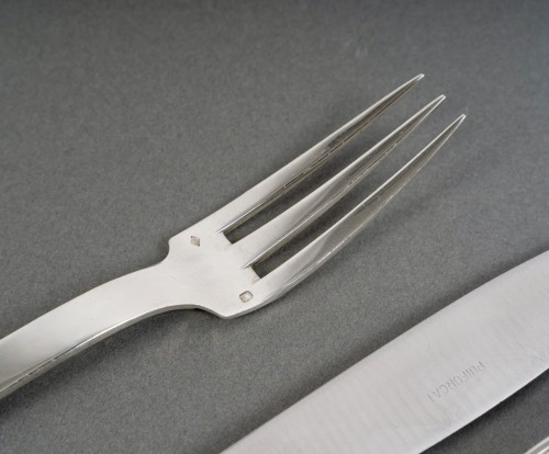 Puiforcat - Cutlery Flatware Set Sully Sterling Silver - 60 Pieces - Art Déco