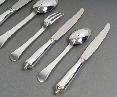 Antiquités - Puiforcat - Cutlery Flatware Set Sully Sterling Silver - 60 Pieces