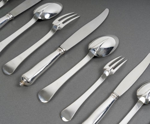 Antiquités - Puiforcat - Cutlery Flatware Set Sully Sterling Silver - 60 Pieces