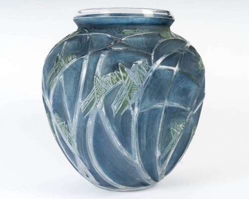 1912 René Lalique Vase Sauterelles Grasshoppers - Glass & Crystal Style Art nouveau