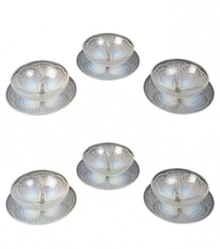 1924 René Lalique - Set Of Plates And Bowls "Coquilles" 