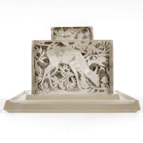 1912 René Lalique - Encrier Biches - Verrerie, Cristallerie Style Art nouveau