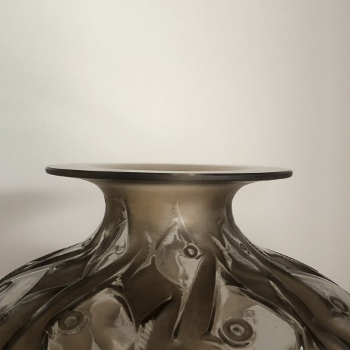 1928 René Lalique - Penthievre Vase in Clear Glass with Sepia Patina - Fishes - 