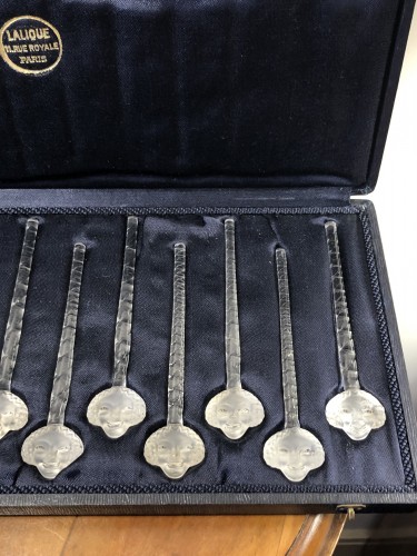 20th century - 1932 René Lalique Set of 12 Barr Champagne Cocktail Swizzle Sticks in Box