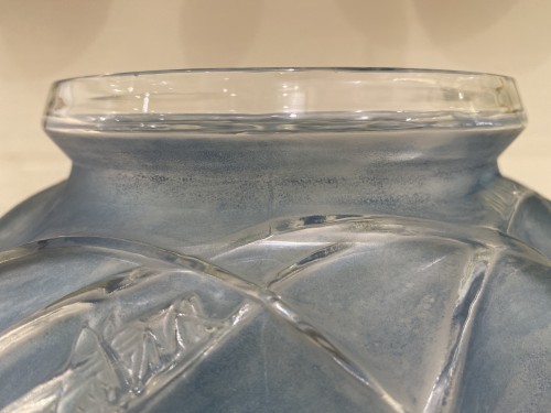 1912 René Lalique - Vase Sauterelles patiné d'origine bleu et vert - Art Déco