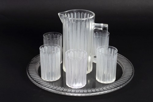 Art Déco - 1931 René Lalique - Service à Orangeade Jaffa de 8 pièces